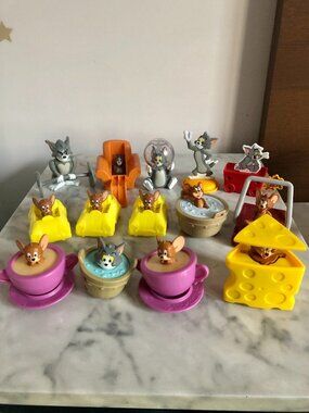 Lot of 14 Tom & Jerry McDonald's Happy Meal Toys Cake Toppers Figures 2021-2024